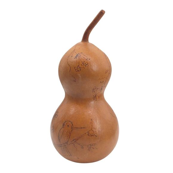 Vintage 1999 Gourd Art Hummingbird & Flower Signed R.S. Folk Art - Picture 2 of 6